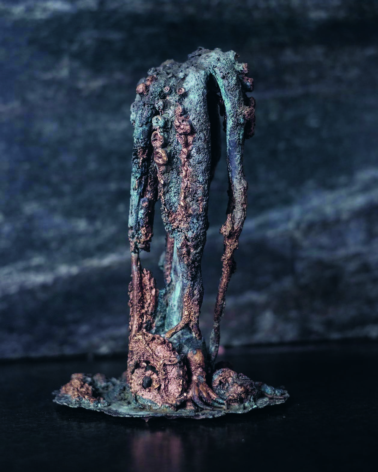 Christine Renard, Poulpe, bronze patiné, 2021