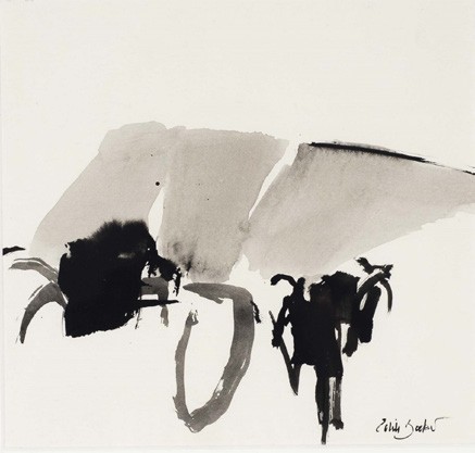 Édith Bodart, Partition de campagne, 2024, encre sur papier, 29 x 29 cm 