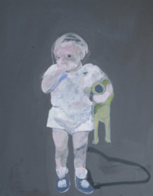 Térèse Dehin, s.t., pigments liés d'acrylique sur toile, 30 x 50 cm.