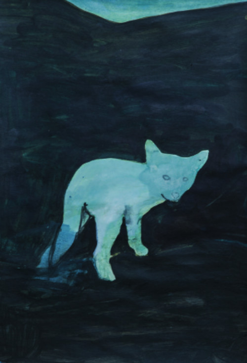 Yves Buffalo, Renardeau, encre et gouache sur papier, 59.5 x 41.8 cm, 2016.
