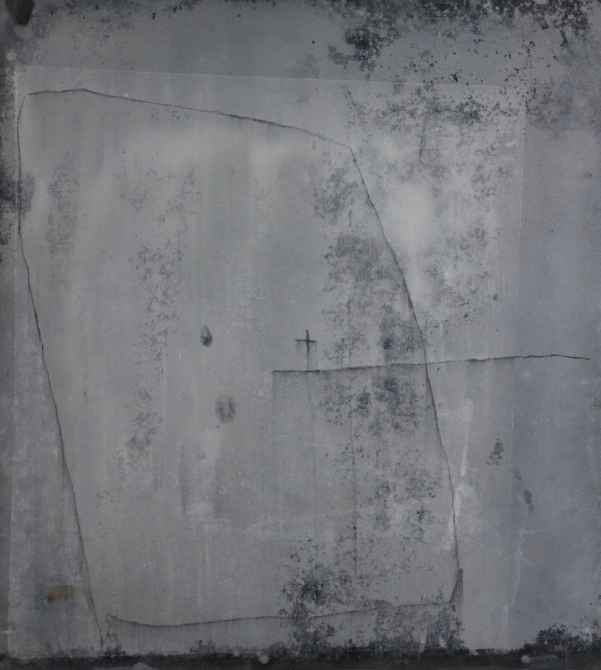 Philppe Frere, sans titre, s.d., gesso & mine de plomb sur zinc, 90 x 80cm